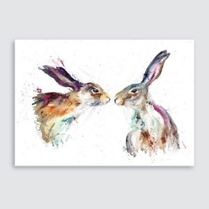300x300 Highly Collectable A4 Giclee Art Print Watercolour Hare , Hares