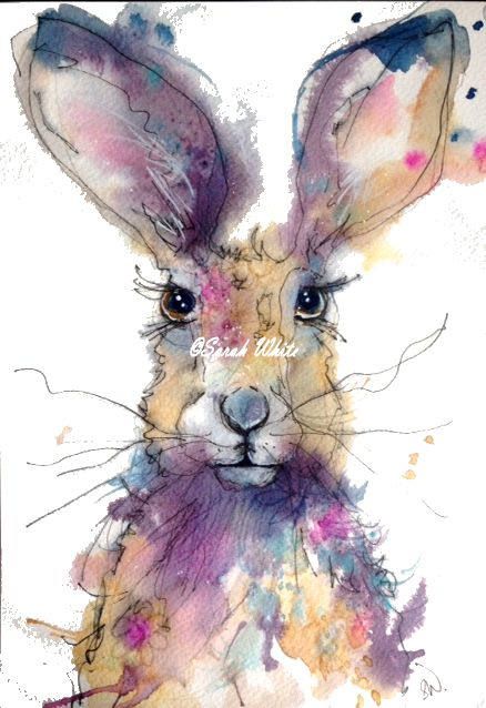 438x638 Original Watercolour Hare Artsy Animals Watercolor