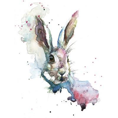 400x400 Watercolour Hare Canvas Good To Be Home