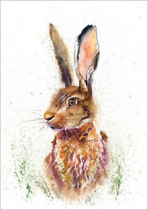 212x300 Helen Rose Limited Print Of My Hare Wildlife Art Watercolour 160