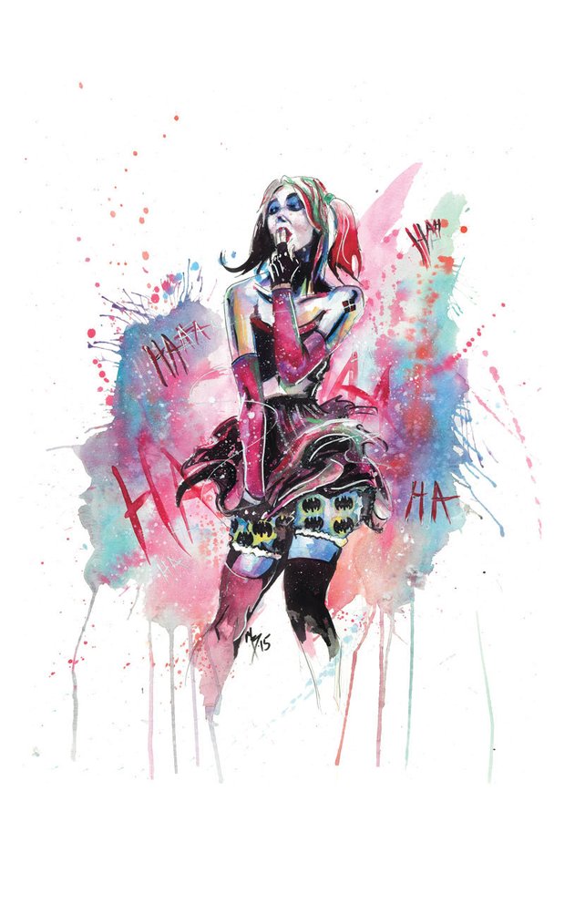 642x992 Harley Quinn Watercolor Print Etsy