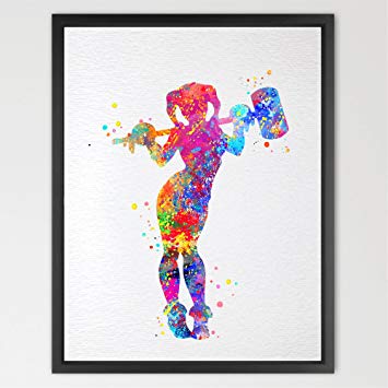 355x355 Dignovel Studios 8x10 Harley Quinn Inspired Watercolor