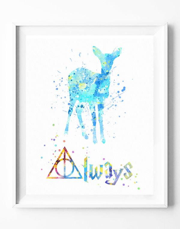 600x761 Harry Potter Patronus Charm Always Poster Deathly Hallows Art