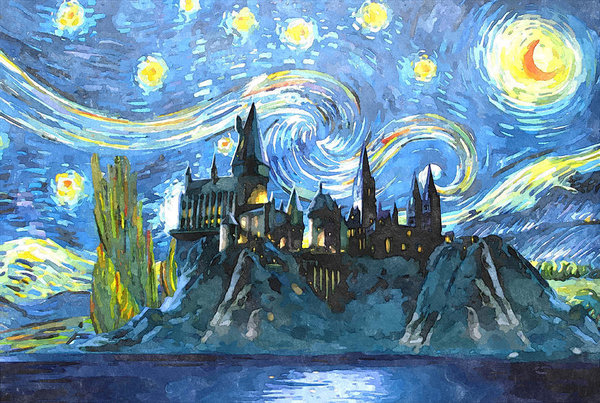 600x403 Harry Potter Starry Night Art Print By Midex Planet
