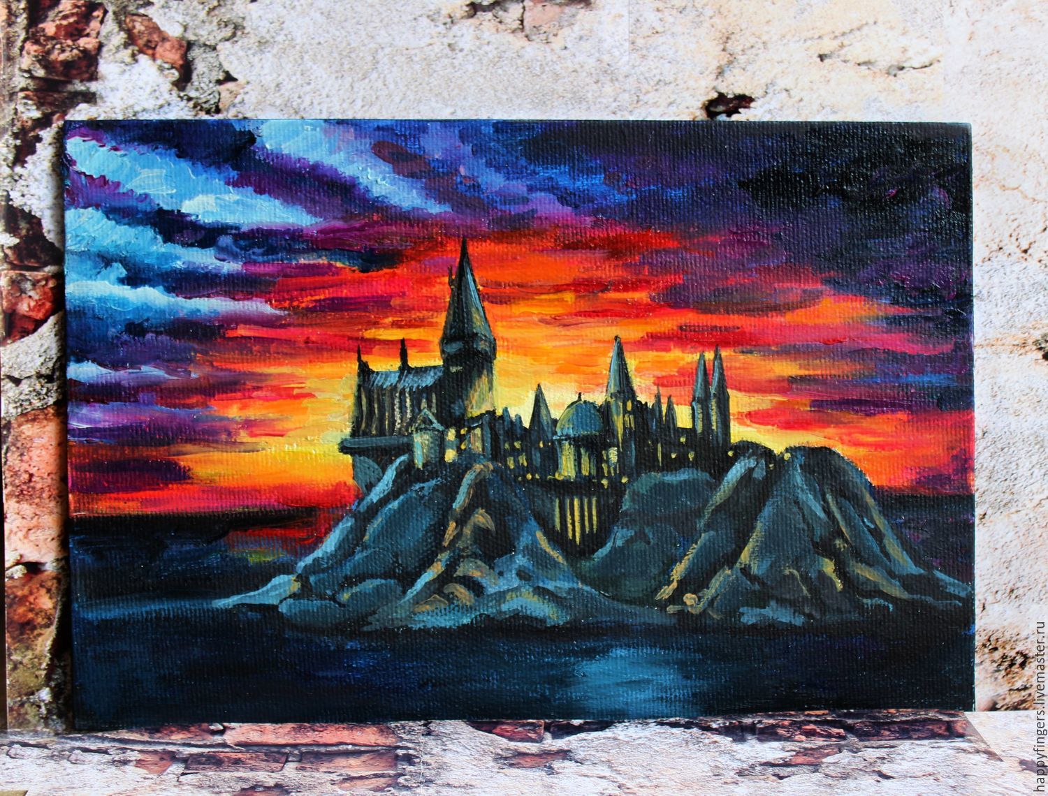 1500x1140 Oil Painting Sunset Over The Hogwarts Harry Potter Hogwarts