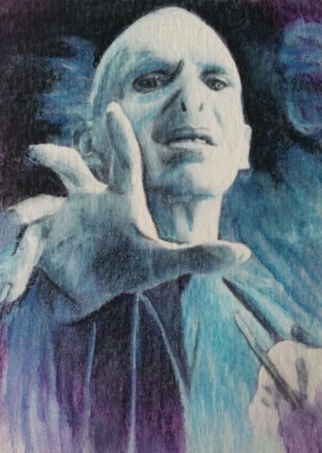 455x640 Original Voldemort Harry Potter Aceo Sketch Card Watercolour