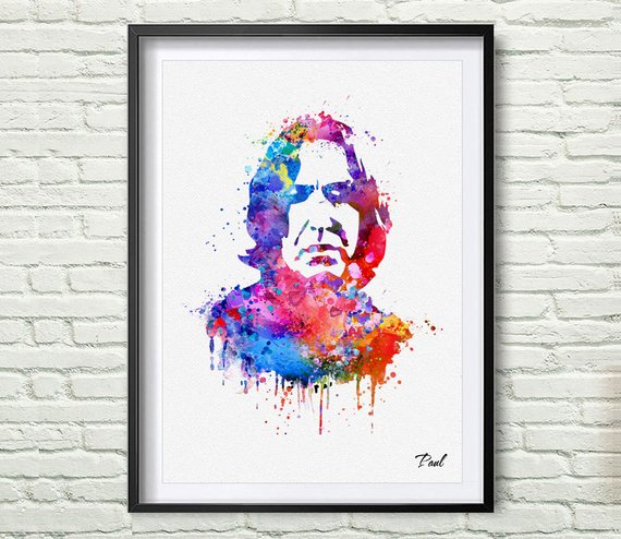570x494 Severus Snape Art Print Harry Potter Watercolor Painting Etsy