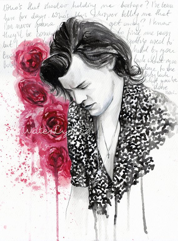 570x768 Harry Styles Watercolor Painting
