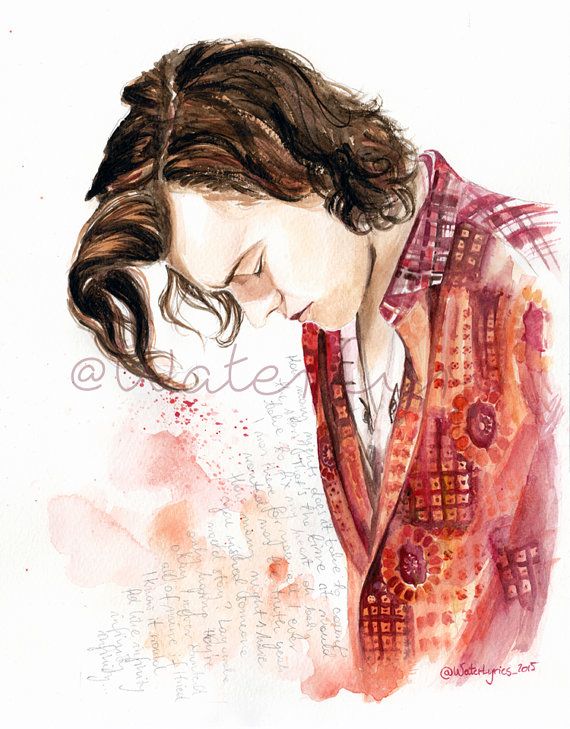 570x729 Harry Styles Watercolour Portrait With Infinity Lyrics One
