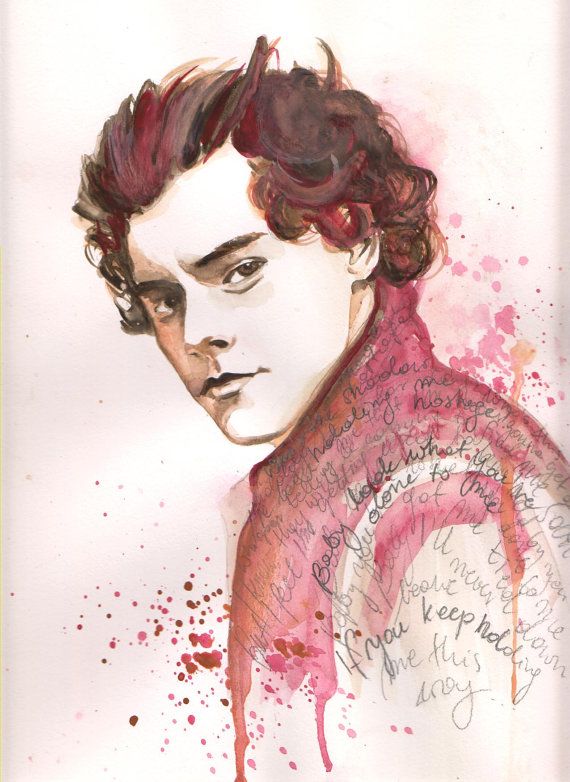 570x782 Harry Styles Watercolour Portrait With Stockholm Syndrome Lyrics
