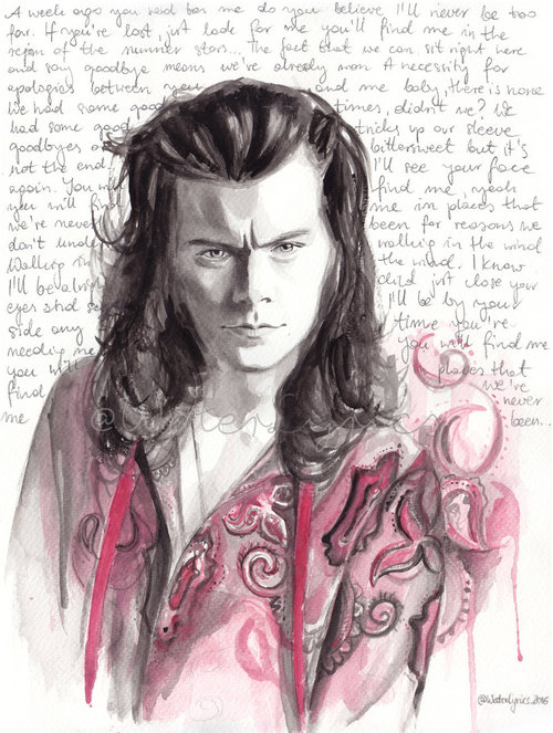 500x663 Harry Styles Watercolour Portrait With Walking In The Wind