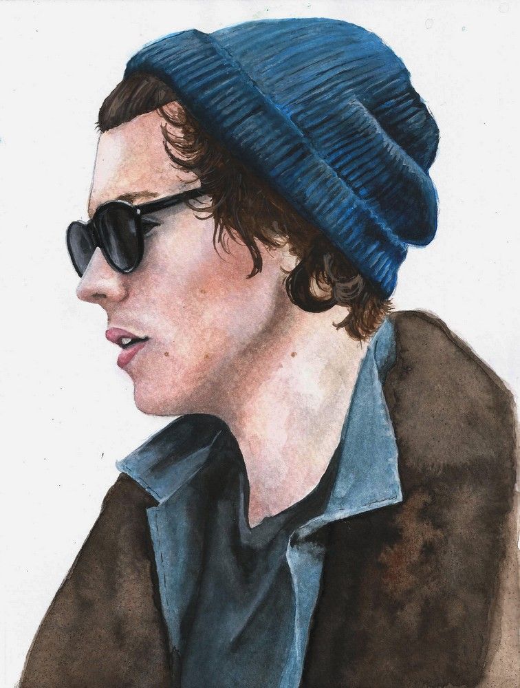 756x1000 Harry Styles. Watercolor On Paper. Watercolour