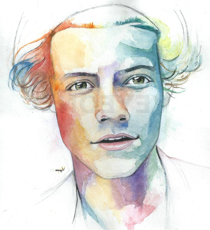 853x936 Styles Of Watercolor Painting Harry Stylesveyeone