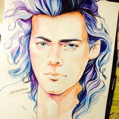 236x236 Harry Styles Watercolor Painting