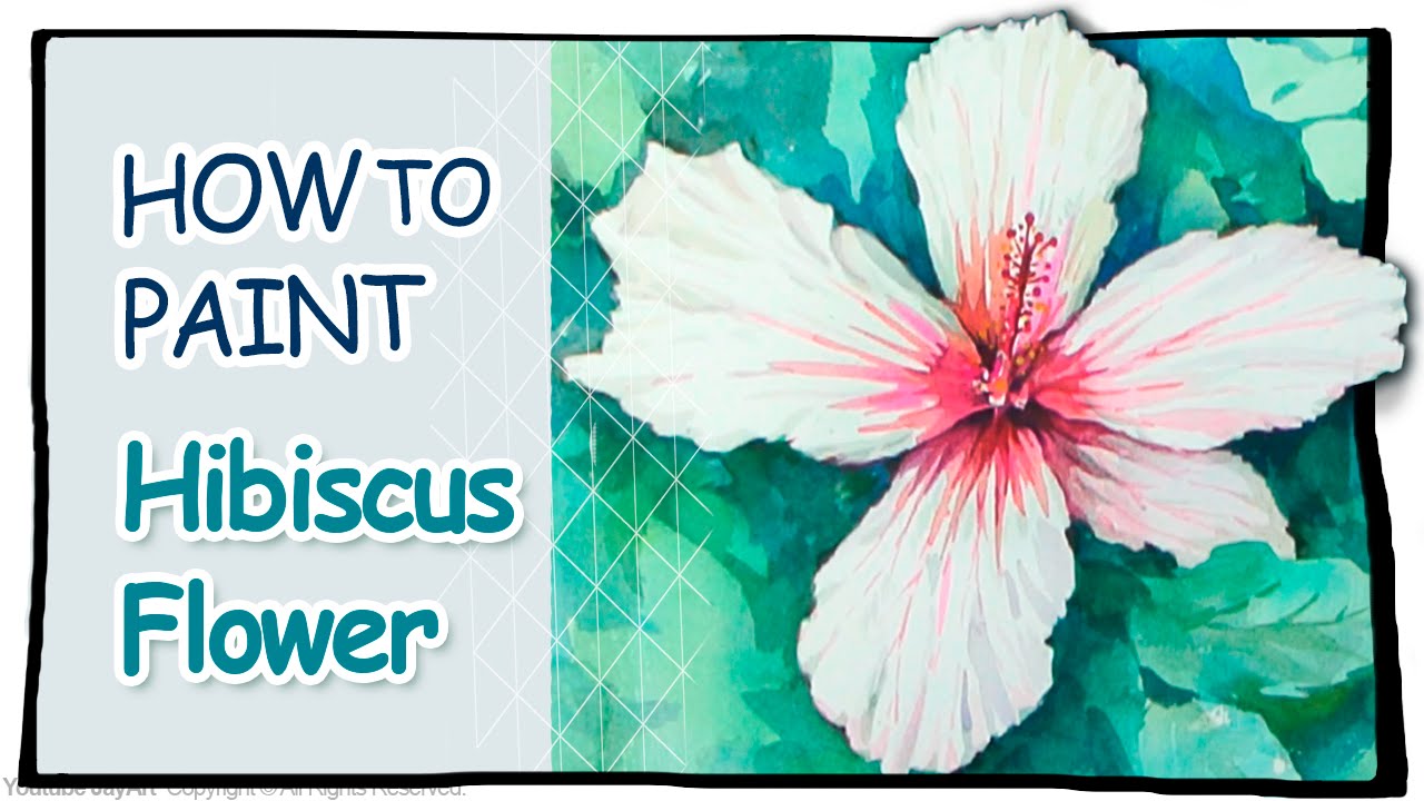 1280x720 Hibiscus Flower Watercolor Painting