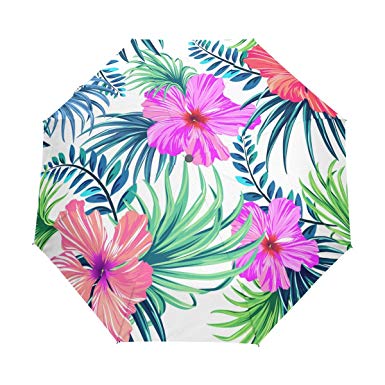 385x385 Wihve Watercolor Tropical Hawaii Flowers Umbrella