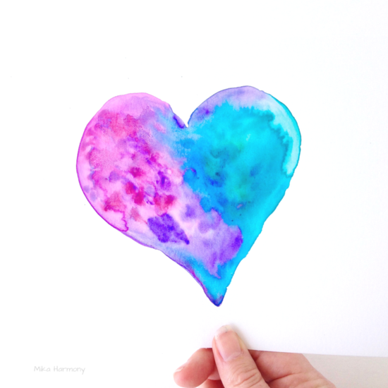 550x550 Heart Watercolors Full Of Love And Aloha