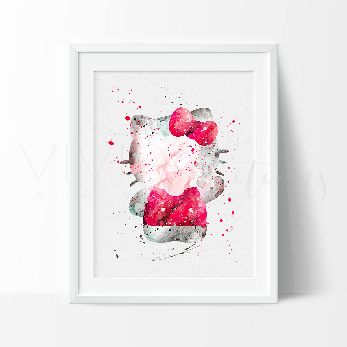 1200x1200 Hello Kitty Watercolor Wall Art Decor