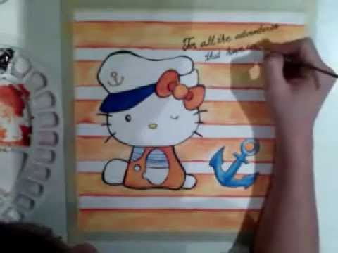 480x360 Watercolour Painting Hello Kitty