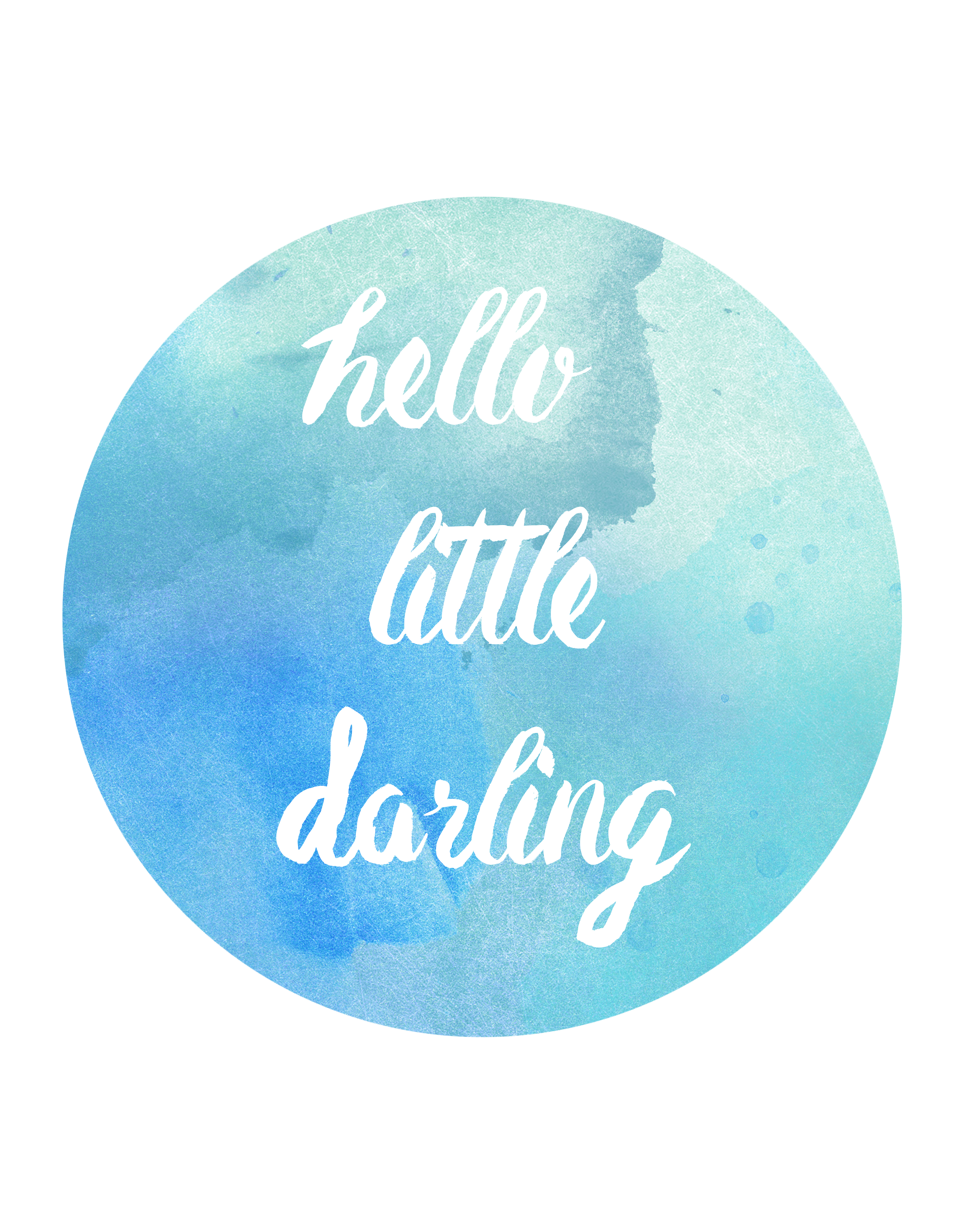 3300x4200 Hello Little Darling Watercolor Free Nursery Art Printables