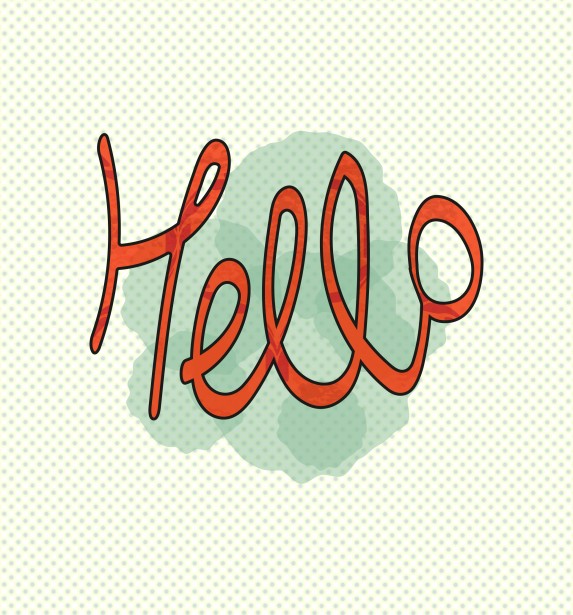 573x615 Watercolor Hello Free Stock Photo