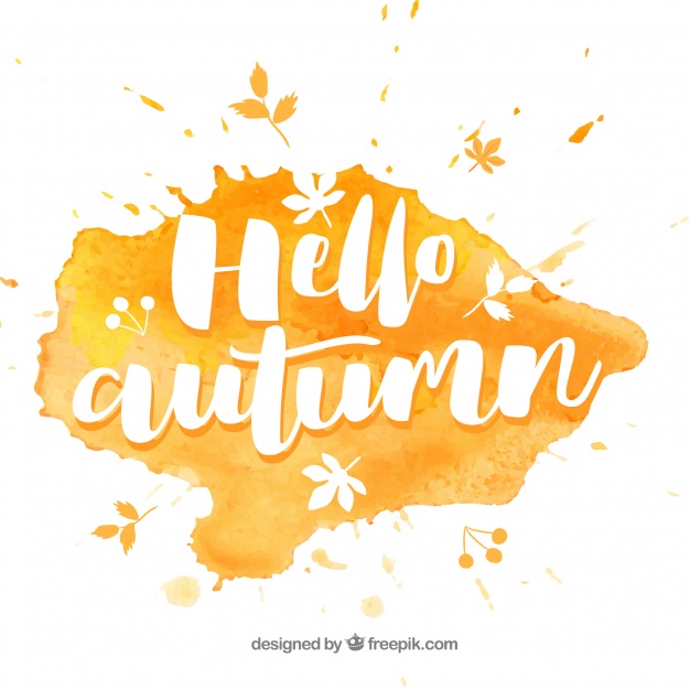 626x626 Watercolor Hello Autumn Composition Vector Free Download