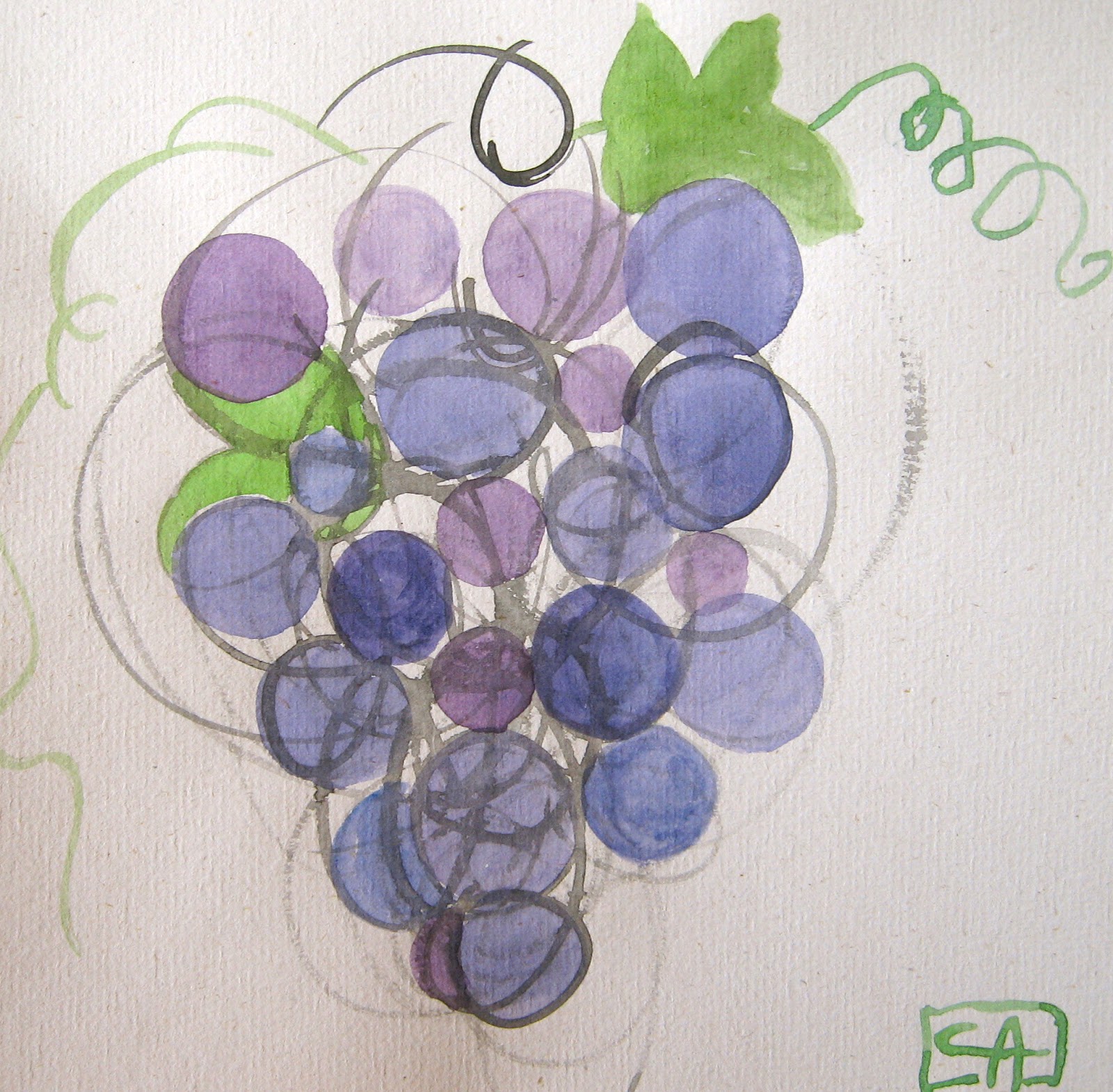 1600x1571 Cassandra Linnea Auker Watercolor Graped On Hemp Paper