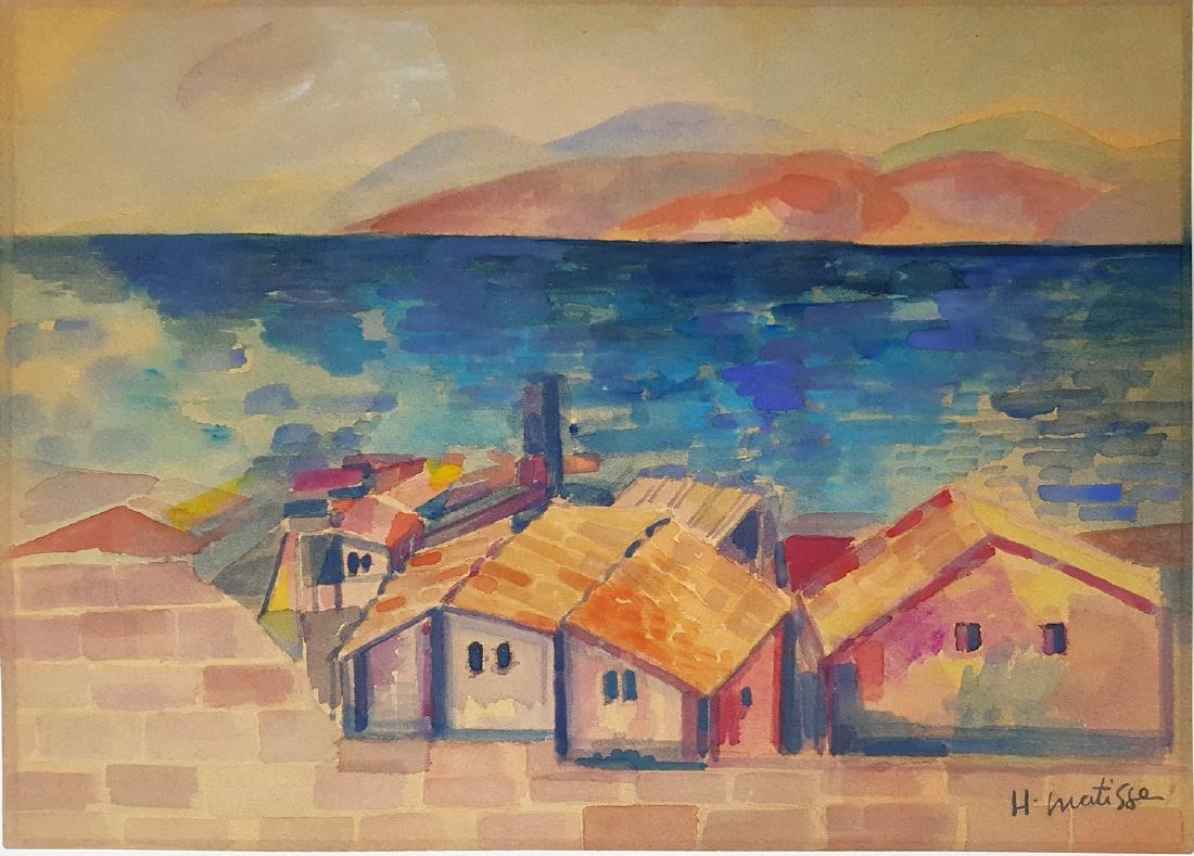 1100x789 Henri Matisse Watercolor On Paper Signed Painting