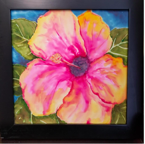 505x502 Ken Oliver ~ Hibiscus Watercolor Painting
