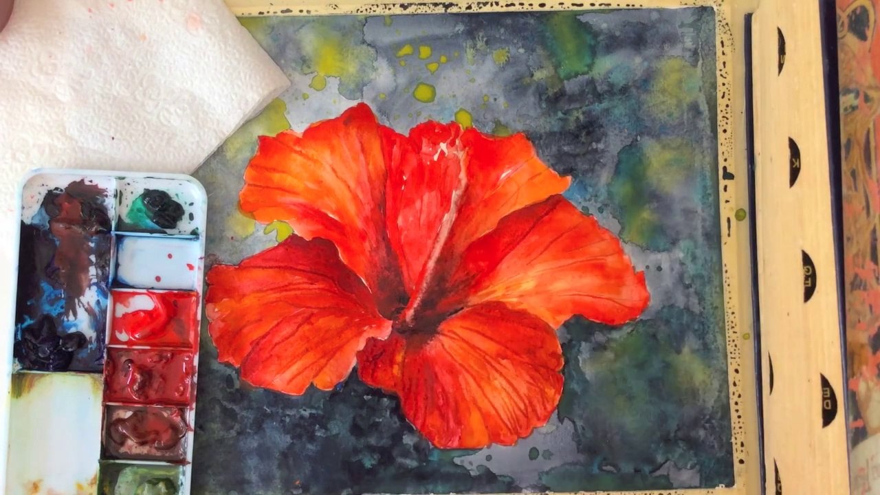 1280x720 Free, Step By Step Tutorial ~ How To Paint A Hibiscus Flower In