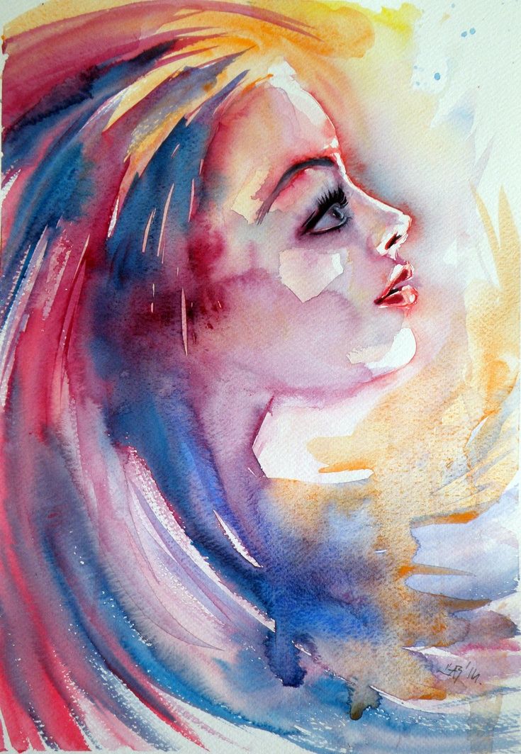 735x1064 Girl Watercolor Paper, Watercolor And Anna
