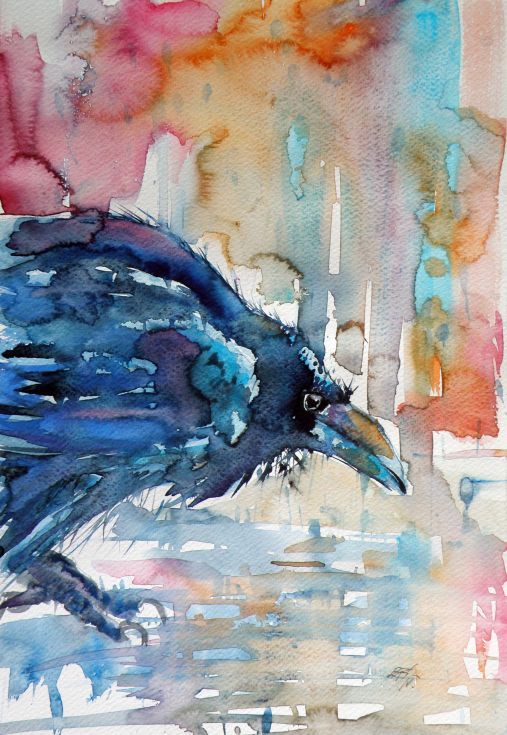 507x735 Old Crow Crows, Watercolor Paper And Anna