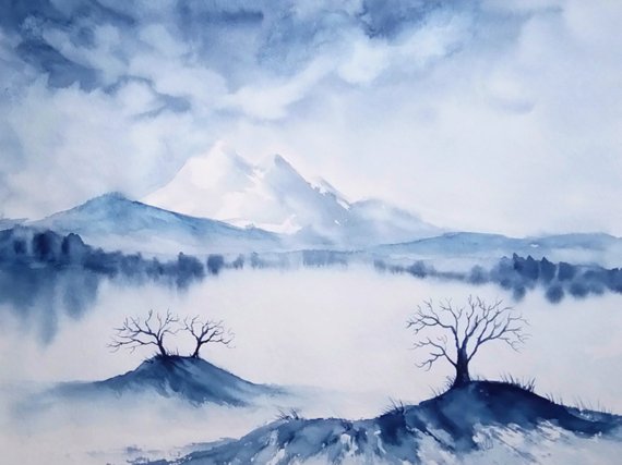 570x427 Watercolor Painting On High Quality Watercolor Paper 30x40cm Etsy