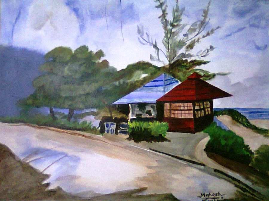 900x675 Hill Station Painting By Artist Mahesh Bommanalli