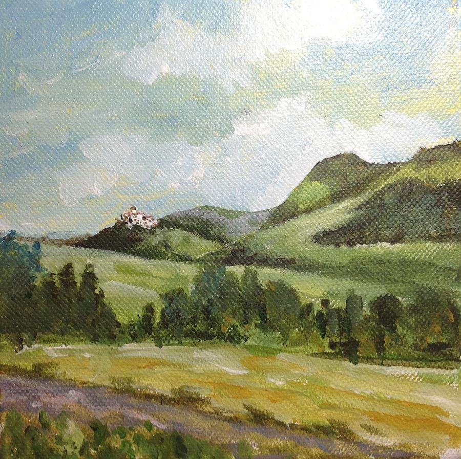 900x897 Distant Castle Painting By Wendy Hill