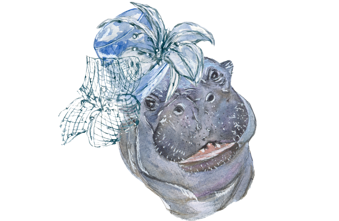 1170x762 Hippo Watercolor By Juliafast77