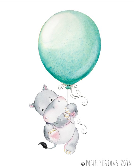 570x713 Hippopotamus Hippo Watercolor Hippo Baby Hippo Watercolor Etsy