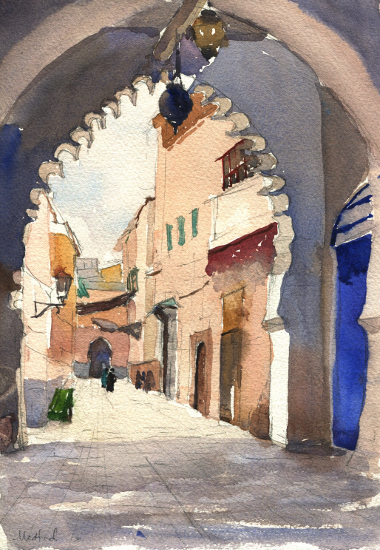380x550 Kelly Medford Capturing Marrakech In Watercolor