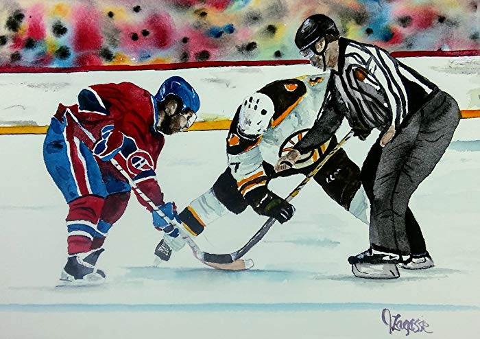 700x494 Boston Bruins Watercolor Original Print Montreal