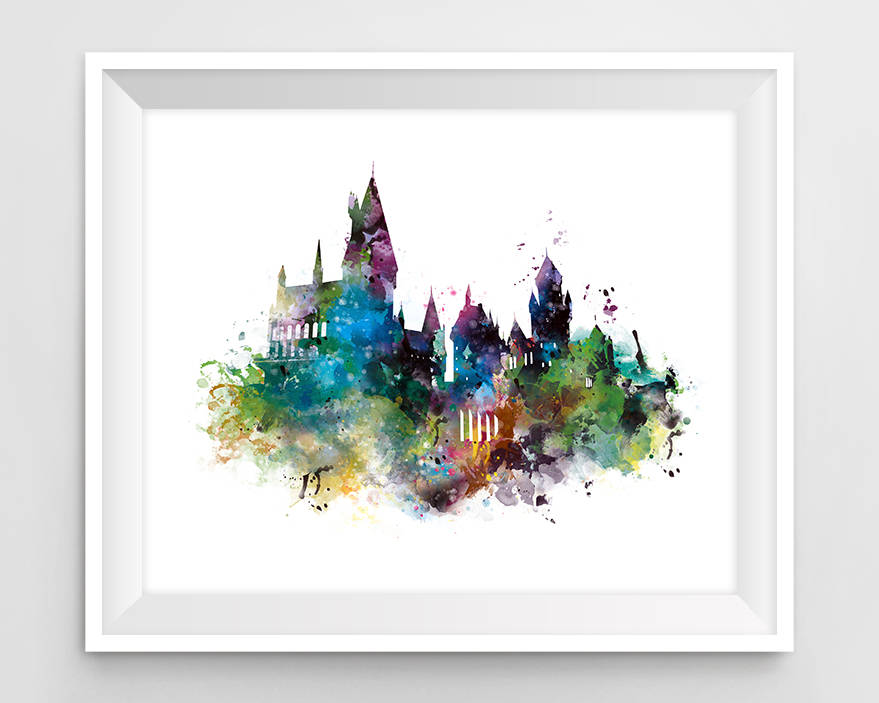 879x703 Hogwarts Castle Art Print Watercolor Hogwarts Poster Harry Etsy