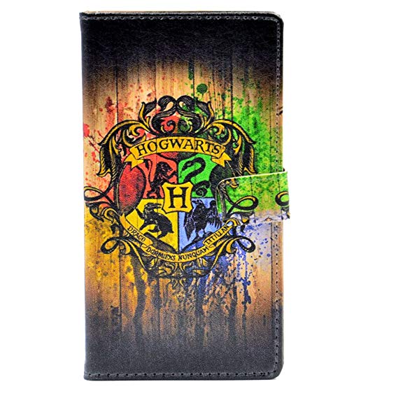 569x569 Hogwarts Watercolor Art Pattern Leather Wallet Card