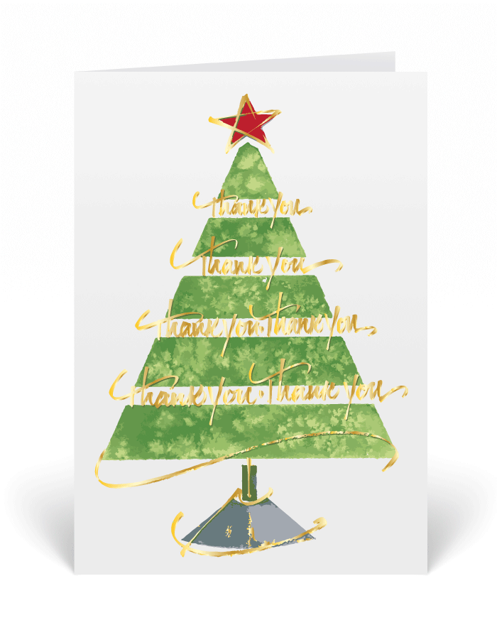 700x897 Watercolor Christmas Tree Holiday Greeting Cards [3402v