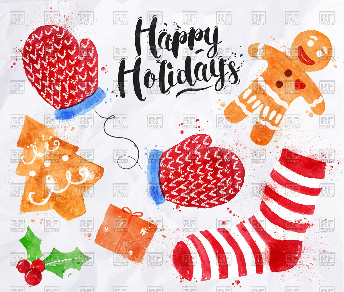 1200x1019 Watercolor Christmas Signs Set