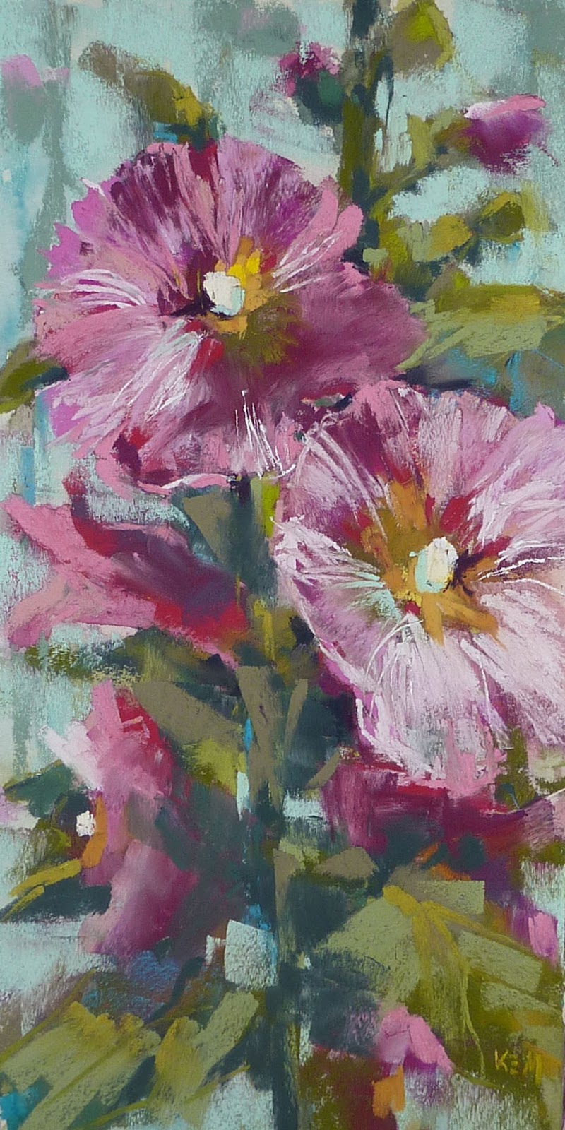 800x1600 Painting My World Pastel Demo ...hollyhocks In New Mexico