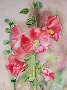 223x300 Stockrose Blumen Hollyhock Floral Watercolor