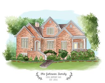 340x270 Items Similar To Custom House Watercolor Portrait Gift Certificate