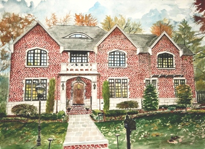 400x290 Watercolor House Paintings And Drawings