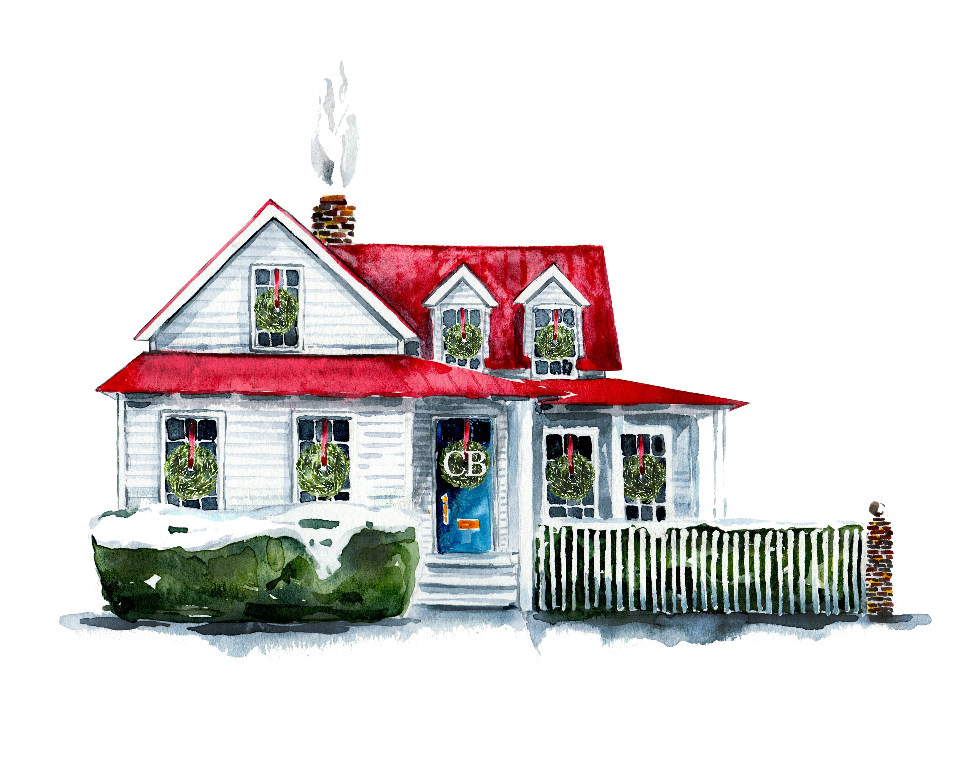 3300x2550 Home Portrait Watercolor Painting