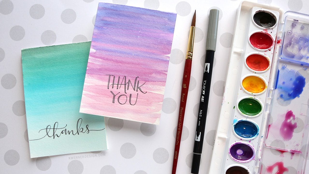 1280x720 Easy Diy Thank You Cards Watercolor)