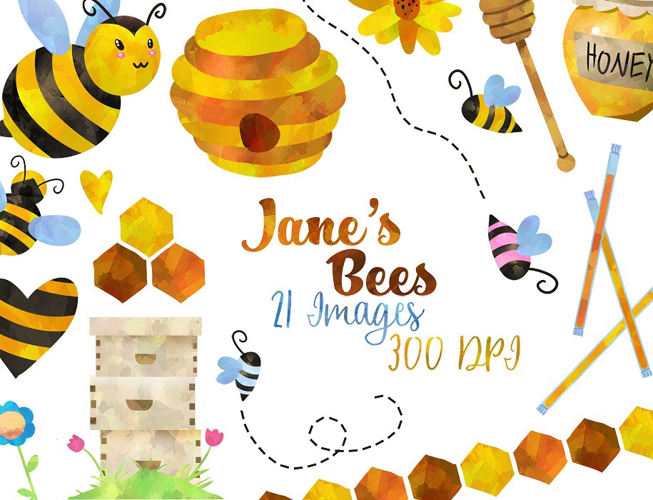 915x700 Honey Clipart Behive Cute Borders, Vectors, Animated, Black And